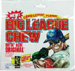 Big League Chew Bubble Gum - Big League Chew Bubble Gum is the official players choice of bubble gum in a pouch. Original - Watermelon - Sour Apple - Grape each box contains 12 pouches of shredded bubble gum.