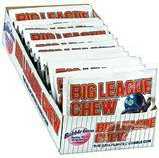 Big League Chew Bubble Gum - Big League Chew Bubble Gum is the official players choice of bubble gum in a pouch. Original - Watermelon - Sour Apple - Grape each box contains 12 pouches of shredded bubble gum.