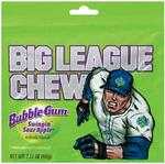 Big League Chew Bubble Gum - Big League Chew Bubble Gum is the official players choice of bubble gum in a pouch. Original - Watermelon - Sour Apple - Grape each box contains 12 pouches of shredded bubble gum.