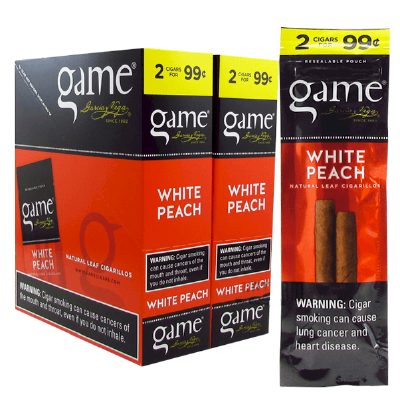 Game White Peach Cigarillo 2 for 99 Cigars