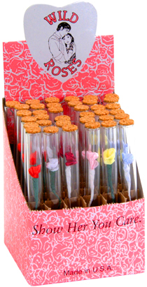 Wild Rose Glass Tubes 36ct with Removable ends