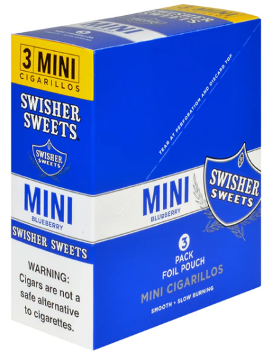 Swisher Mini Cigarillo Blueberry 15/3's (45 cigars)