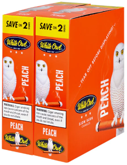 White Owl Peach 2 for 99¢ cigars - 60 cigarillos