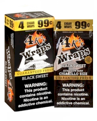 4 Kings Black Sweet Cigar Wraps 30/4-120ct