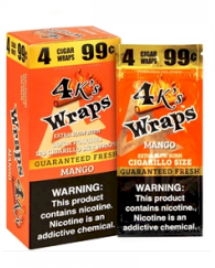 4 Kings Mango Cigar Wraps 30/4-120ct