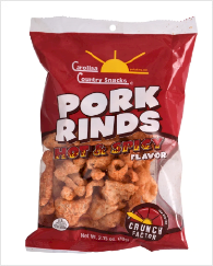 Carolina Country Hot & Spicy Pork Skins 6-2.75oz bags