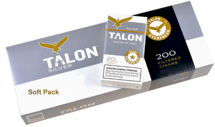 Talon Silver Filtered Cigar Carton 10/20's