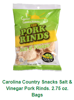Carolina Country Salt & Vinegar Pork Skins 2.75oz bags