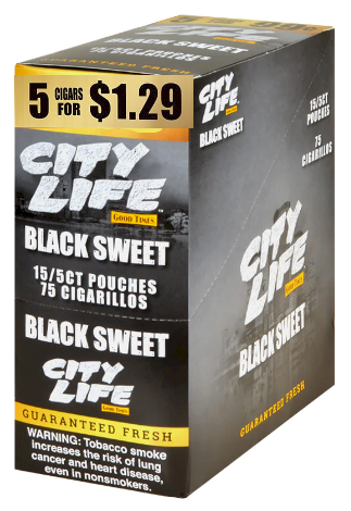 Good Times City Life Black Sweet Cigarillos 15/5 (75 cigars)