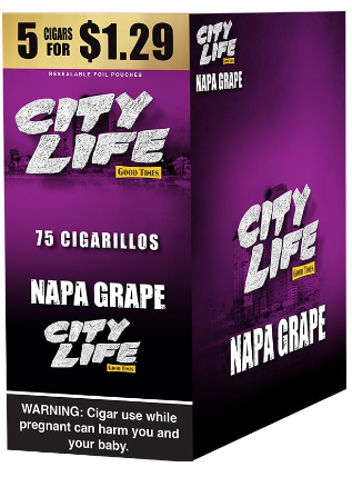 GT City Life Grape Cigarillos 15/5 (75 cigars)