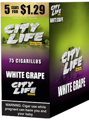 GT City Life White Grape Cigarillos 15/5 (75 cigars)