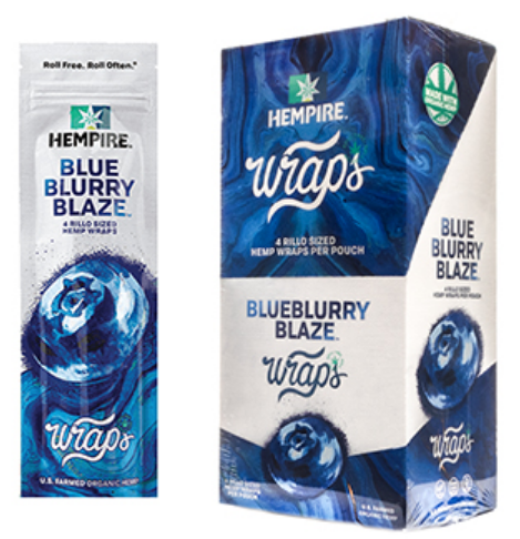 Hempire Blue Blurry Blaze Hemp Wraps 15/4's 60ct
