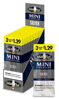 White Owl Mini Silver Cigarillo Cigars 45 cigars