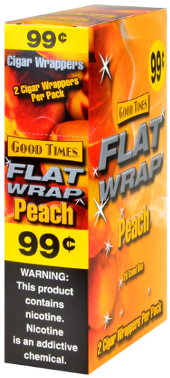 Good Times Peach Flat Wraps 2/25's 50ct