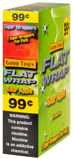 Good Times Sour Apple Flat Wraps 2/25's 50ct