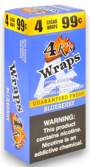4 Kings Blueberry Cigar Wraps 30/4-120ct