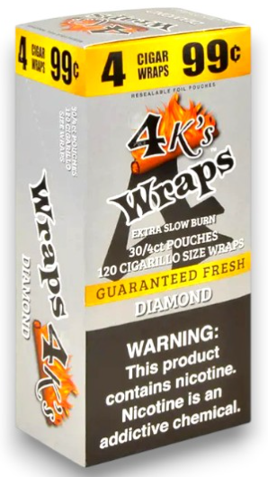 4 Kings Diamond Cigar Wraps 30/4-120ct