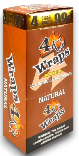 4 Kings Natural Cigar Wraps 30/4-120ct