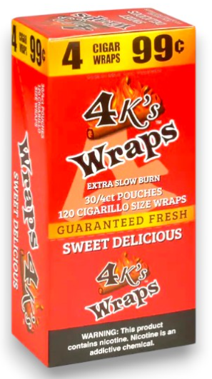 4 Kings Sweet Delicious Cigar Wraps 30/4-120ct