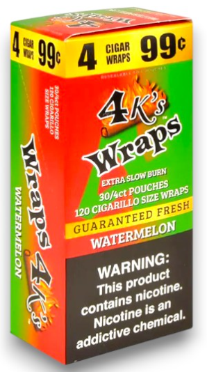 4 Kings Watermelon Cigar Wraps 30/4-120ct