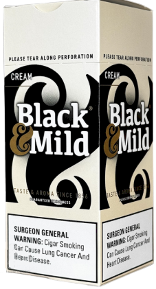 Black & Mild Cream Cigars 10/5's Packs Uprights