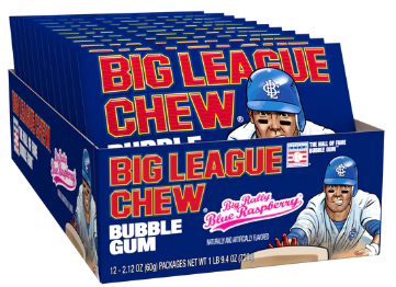 Big League Chew Blue Raspberry Bubble Gum 12ct