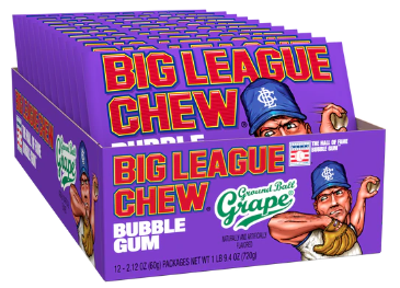 Big League Chew Grape Bubble Gum 12ct