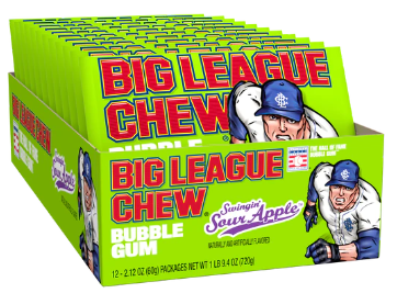 Big League Chew Sour Apple Bubble Gum 12ct
