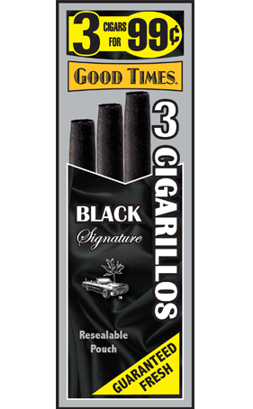 Good Times Black Signature Cigarillo Cigars Foil Pouch 3 for 99 - 45 cigars