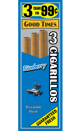 Good Times Blueberry Cigarillo Cigars Foil Pouch 3 for 99 - 45 cigars