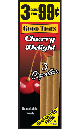 Good Times Cherry Delight Cigarillo Cigars Foil Pouch 3 for 99 - 45 cigars