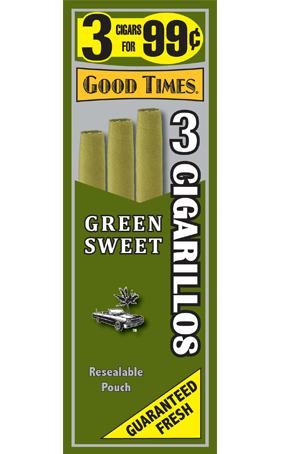 Good Times Green Sweet Cigarills 3 for 99 - 45 cigars