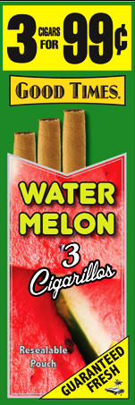 Good Times Watermelon Cigarillo Cigars Foil Pouch 3 for 99 - 45 cigars