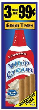 Good Times Whip Cream Cigars 15/3's 45 cigarillos