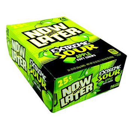 Now and Later Extreme Sour Apple Candy 24ct boxes
