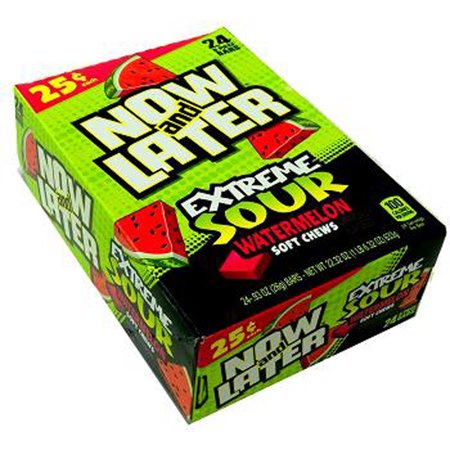 Now and Later Extreme Sour Watermelon Candy 24ct boxes