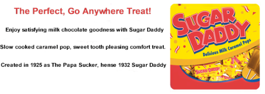 Sugar Daddy Carmel Lollipops 24ct & 48ct