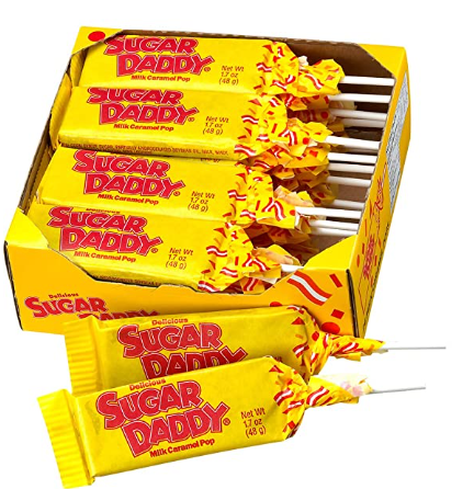 Sugar Daddy Carmel Lollipops 24ct & 48ct