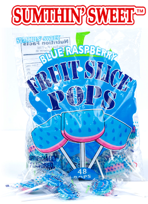 Sumthin Sweets Pops Blue Raspberry 48ct