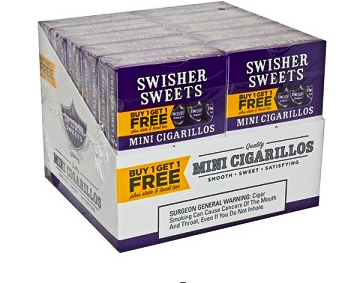 Swisher Sweets Mini Grape Cigarillo B1G1F (120 cigars)