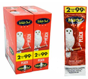 White Owl Peach 2 for 99 cigars - 60 cigarillos