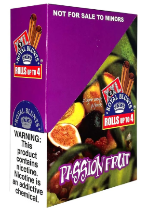XXL Passion Fruit Cigar Wraps Royal Blunts XXL Passion Fruit Cigar Wraps 25/2's 50 blunts