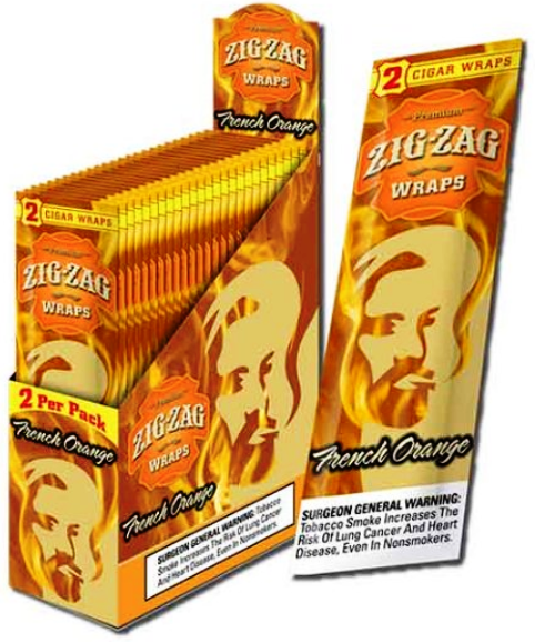 Zig Zag Orange Cigar Wraps 25-2ct - 50 wraps