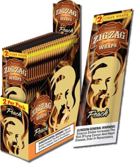 Zig Zag Peach Cigar Wraps 25-2ct - 50 wraps