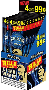 Zig Zag Blueberry Rillo Cigar Wraps 15/4's - 60 wraps