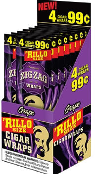 Zig Zag Grape Rillo Cigar Wraps 15/4's - 60 wraps