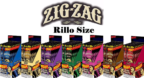 Zig Zag Rillo Cigar Wraps 15-4ct - 60 wraps each box
