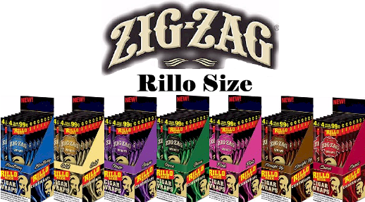 Zig Zag Gold Rillo Cigar Wraps 15-4ct - 60 wraps each box