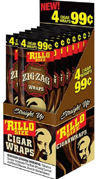 Zig Zag Straight Up Rillo Cigar Wraps 15/4's - 60 wraps