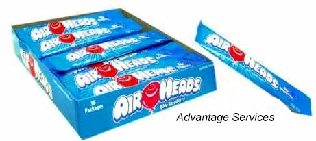 Airheads Taffy Blue Raspberry Candy Taffy 36ct